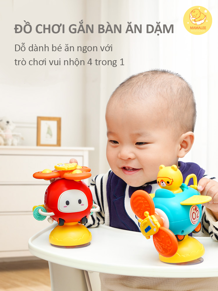 Con Quay Spinner Dán Tường 4 Trong 1 Dính Bàn Ăn Dặm - Nhà Tắm Cho Bé