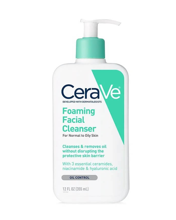 Sữa rửa mặt tạo bọt dành cho da thường đến da dầu Cerave Foaming Facial Cleanser – Mỹ (355ml/ Chai nhỏ)