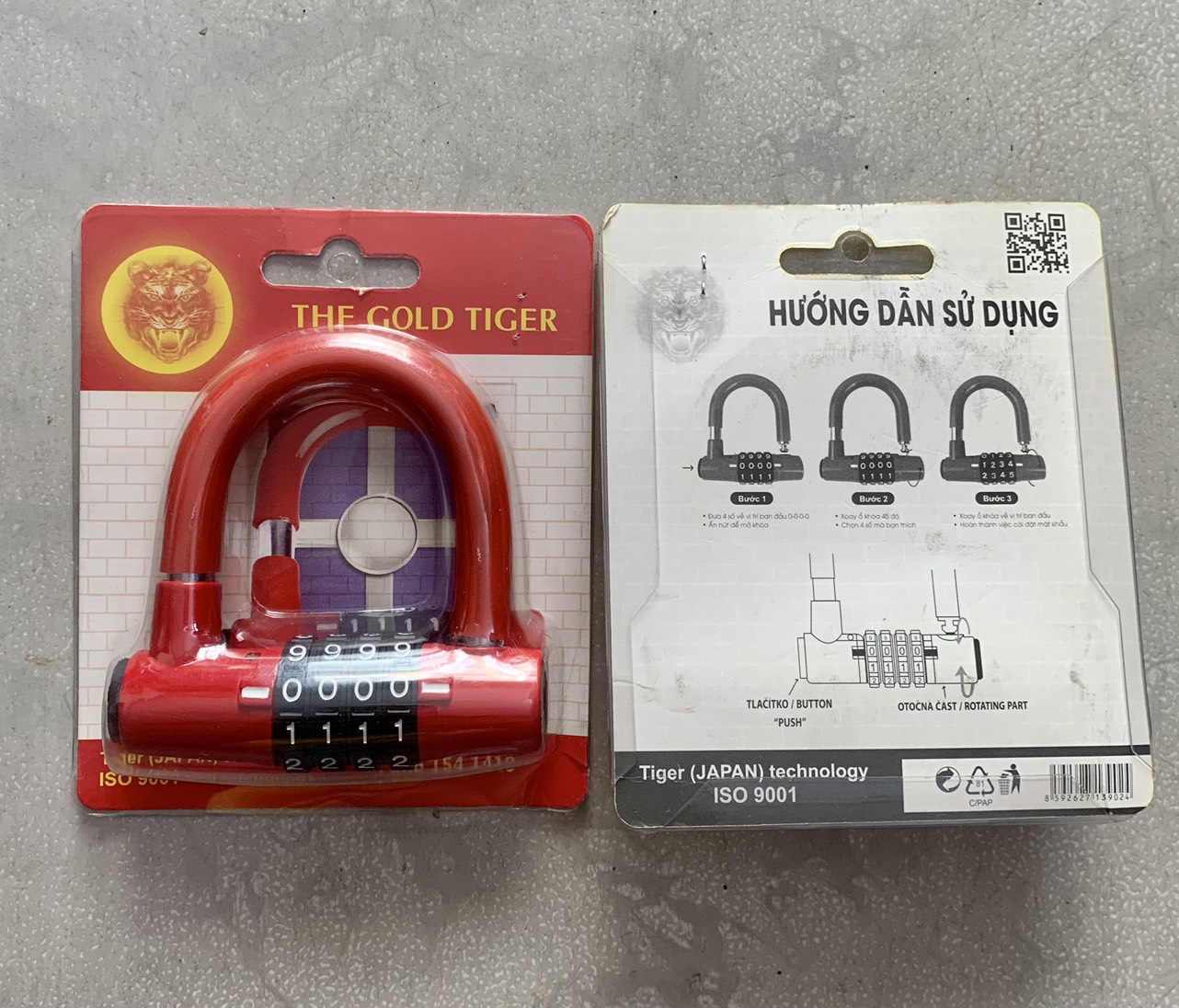Ổ khóa số 4 số chữ U khóa xe đạp, xe máy, cổng, cửa, ...