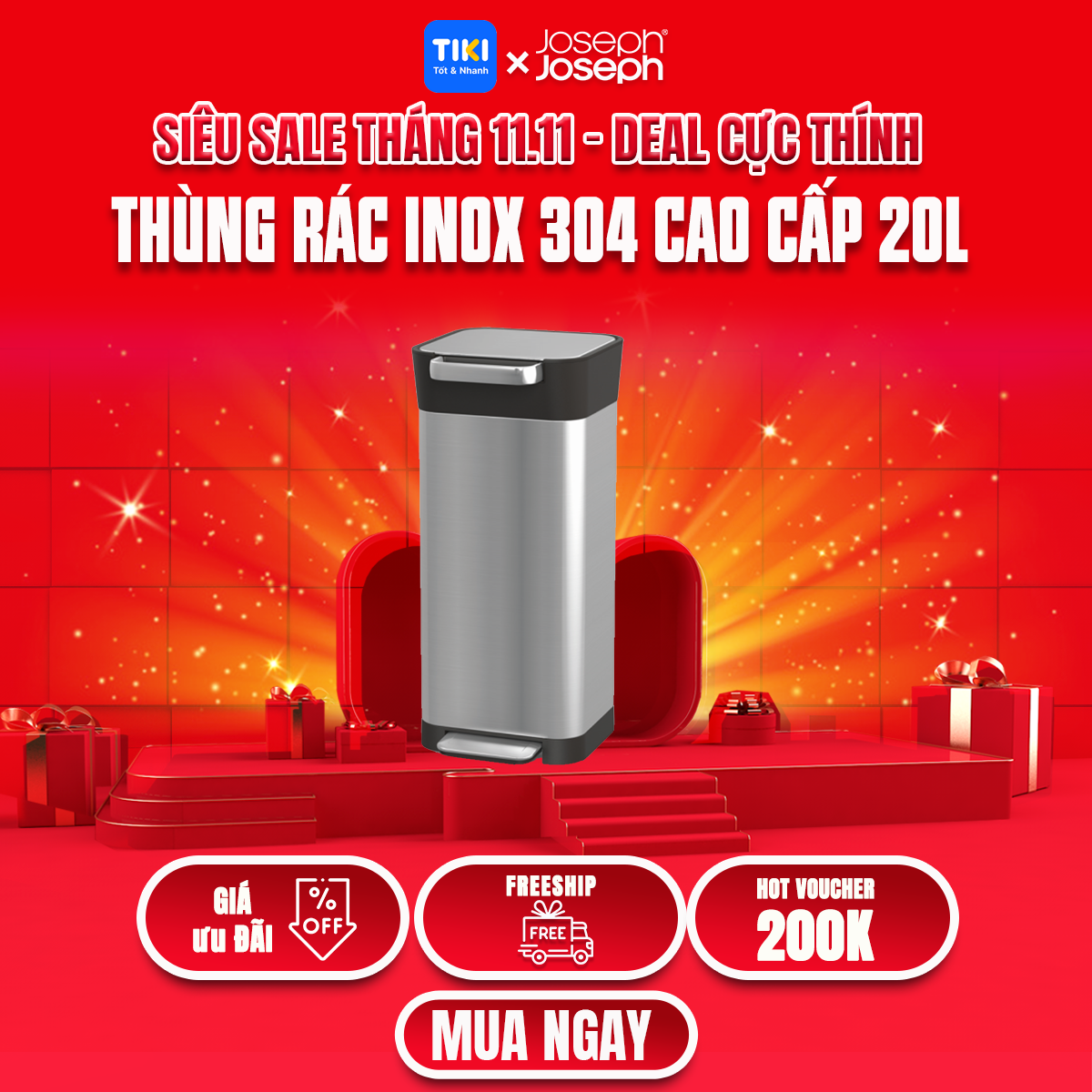 Thùng rác cao cấp Joseph Joseph Titan 40l - 001044