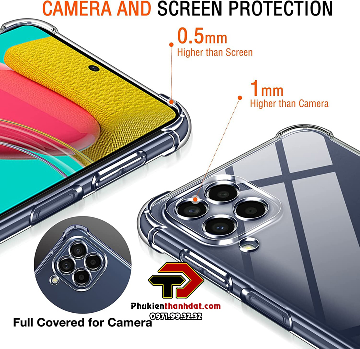 Ốp lưng dành cho SamSung Galaxy M33 5G dẻo trong suốt chống sốc bảo vệ camera sau