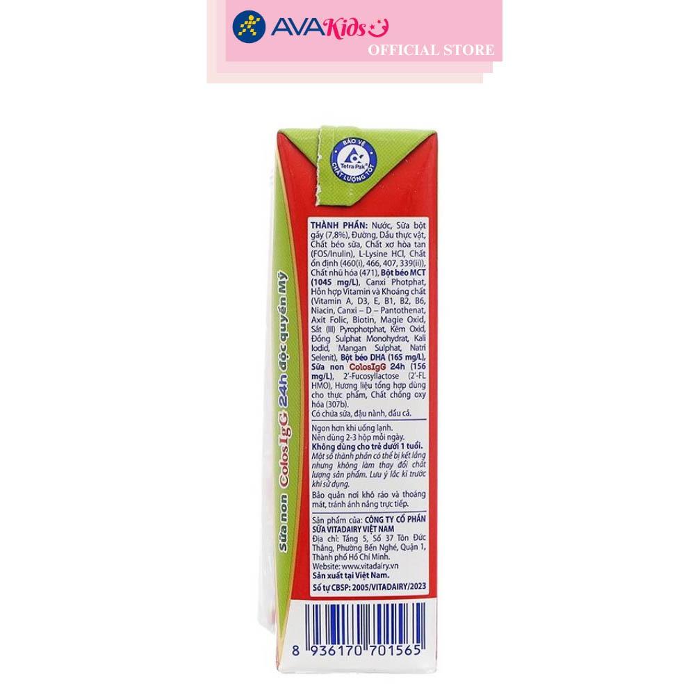 Lốc 4 hộp sữa pha sẵn Colos Gain hương vani 180 ml (từ 1 tuổi)