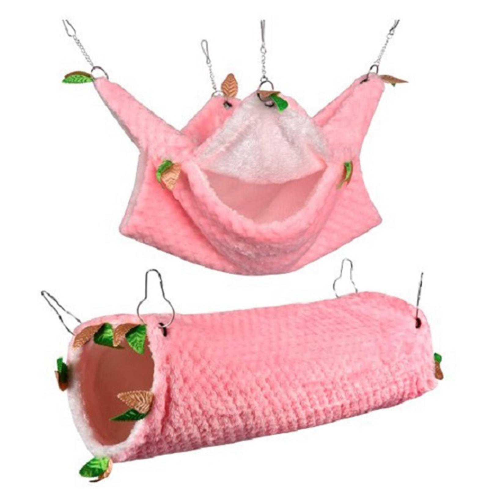 Winter Warm Hamster Bed, Hanging Hammock House Cave Nest Mats, Hideout Supplies for Hedgehog Bird Small Animal Bed
