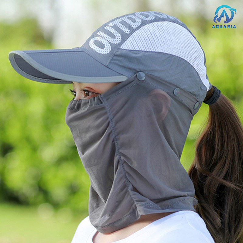 Mũ Nón Chống Nắng Ninja Fullface Kèm Khẩu Trang Lưới Vải Co Giãn Thoáng Khí Có Thể Gấp Gọn Đi Phượt Dã Ngoại Câu Cá Unisex