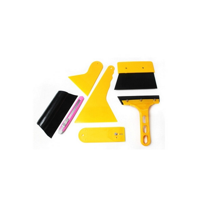Bộ 7 món dụng cụ, tấm, miếng, dao nhựa hỗ trợ dán phim,decal trang trí xe ô tô