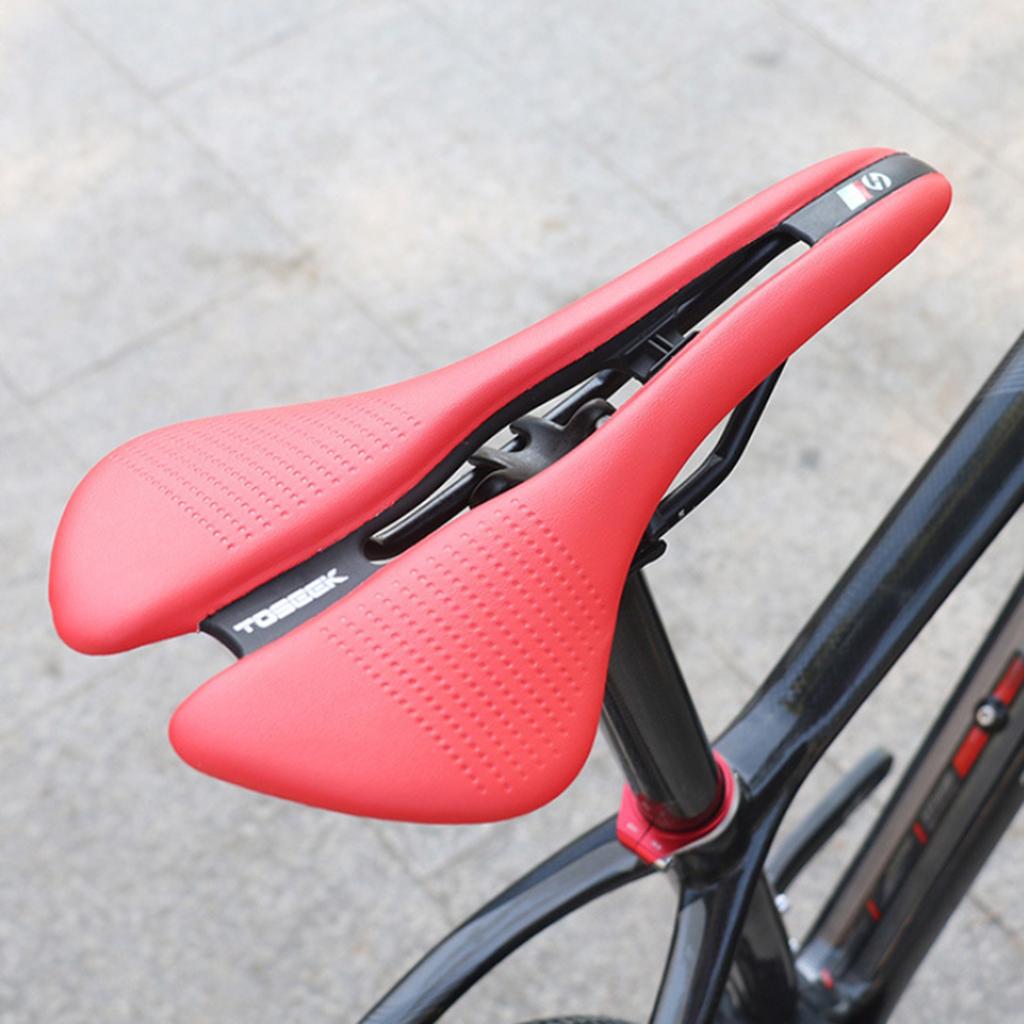 2xBicycle Seat Saddle Racing Road Cycling Hollow Shockproof Saddle Pad Black