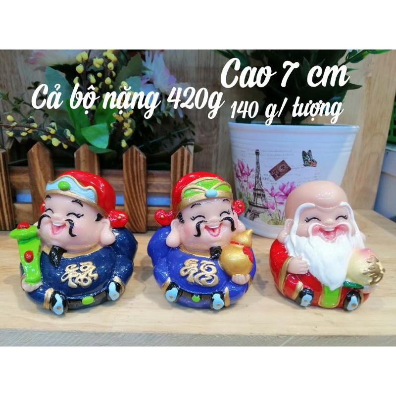 PHÚC LỘC THỌ BỘ TƯỢNG 3 ÔNG DÁNG TRÒN CAO 7 CM