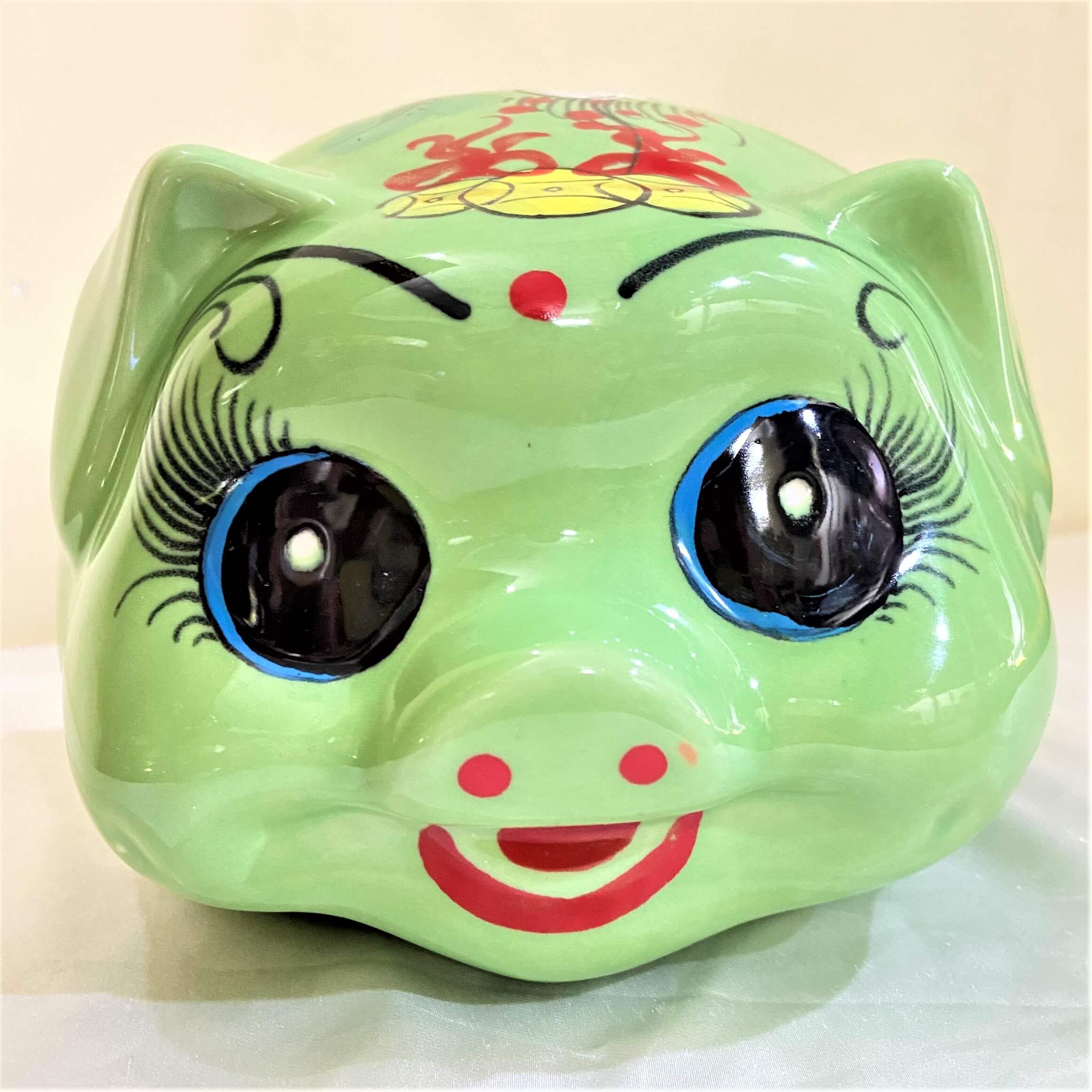 Heo Sứ Bát Tràng Tai Vểnh Tài Lộc 5 Màu Cao 16cm