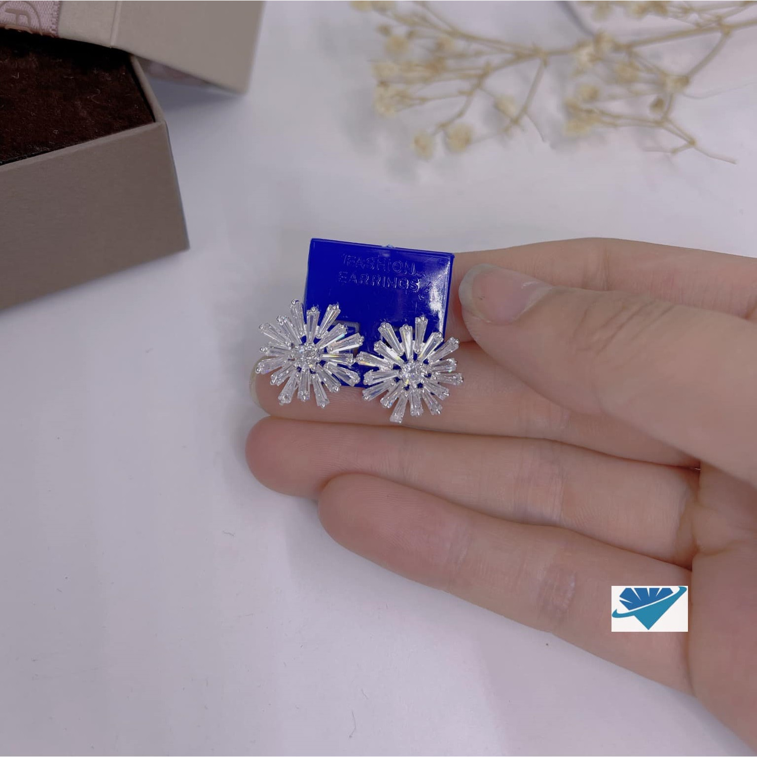 Bộ trang sức hình hoa tuyết chất liệu bạc s925 MS198a