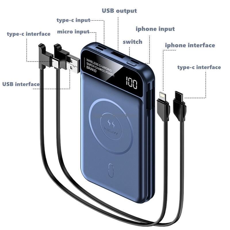 Bộ Sạc Dự Phòng Không Dây mini Từ Tính YM468 20000mAh Tiện Dụng