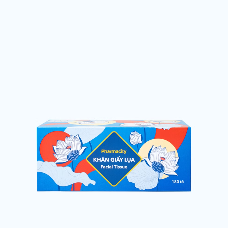 Khăn giấy lụa Pharmacity (Hộp 180 tờ) - TẾT 2025