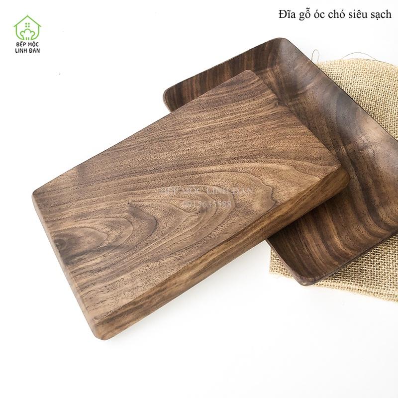 Khay Chữ Nhật Gỗ Óc Chó HAHANCO Siêu Sạch Vân Gỗ Đẹp