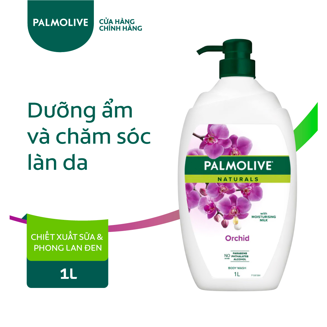 Sữa tắm Palmolive mịn màng quyến rũ 100% chiết xuất từ phong lan 1 Lít