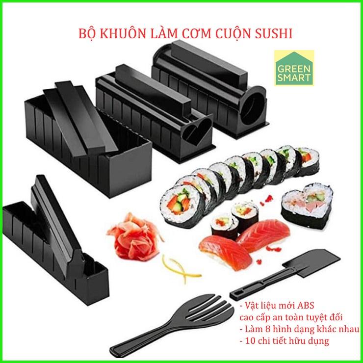 Bộ khuôn làm cơm cuộn , dụng cụ làm shushi cao cấp 10 món