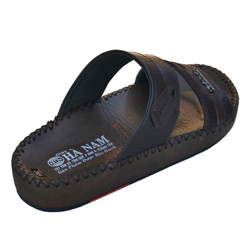 Dép Nam Quai Ngang Da Bò Thật TiTi ĐÔ Cao Cấp DN273d