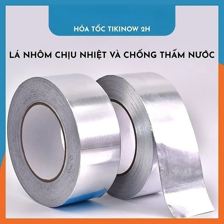 5cm x 16mét Băng Keo Giấy Bạc Nhôm Chịu Nhiệt Chống Nước Để Vá Thau Rổ, Chống Thấm Nhà Bếp Vá Ống Nước Thau Chậu