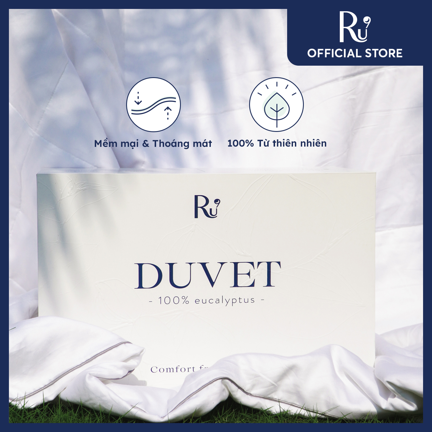 Chăn Bạch Đàn - Eucalytus Duvet (EDUVET) Ru9 100% Từ Thiên Nhiên, Thoáng Mát, Khả Năng Kháng Khuẩn