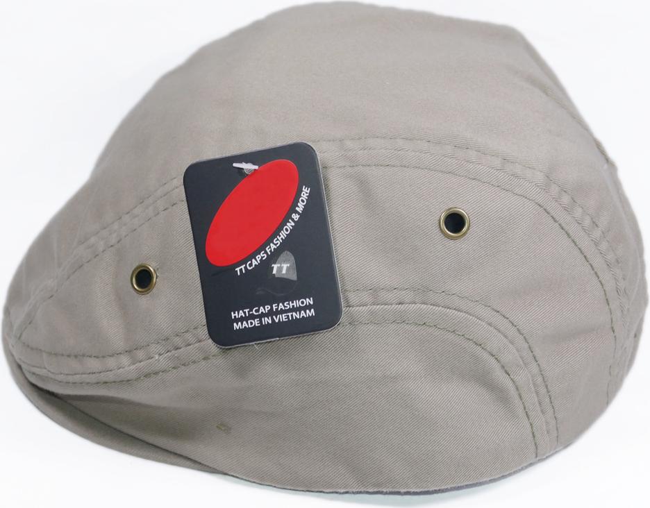 Nón beret nam thiết kế mỏ vịt dành cho người trung nhiên, không thêu họa tiết, dễ dàng tăng giảm size như ý - Kaki