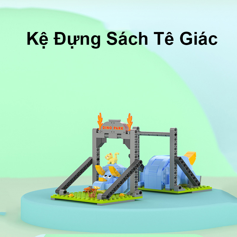 Đồ Chơi Lắp Ghép Xếp Hình Khủng Long Dinosaur,T-Rex Hộp Bút,Kệ Đựng Sách,Khung Ảnh No.5101 Với 200+ Mảnh Ghép