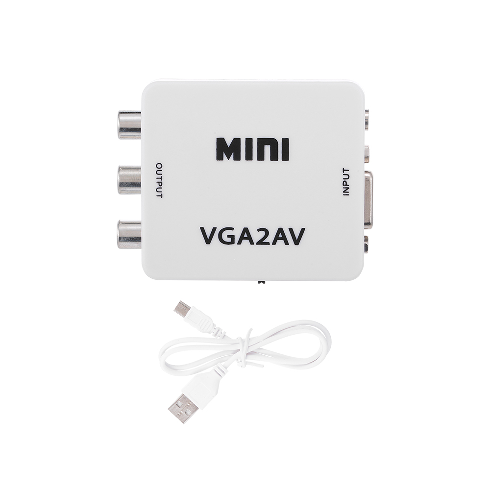 Bộ chuyển đổi VGA sang AV Bộ chuyển đổi nhỏ VGA sang AV Bộ chuyển đổi video ABS Shell cho TV / Máy tính