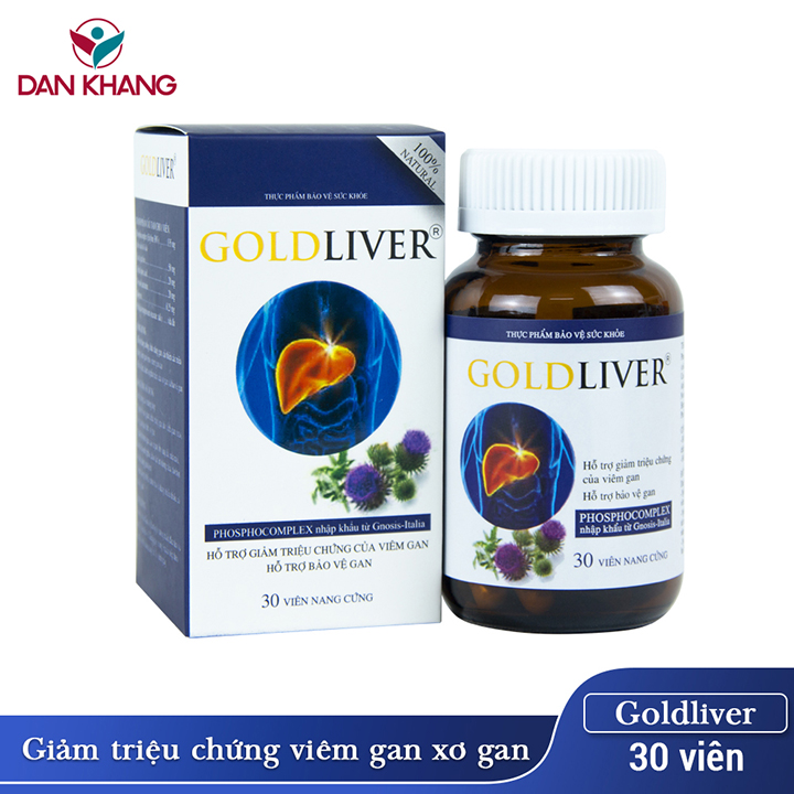 Viên uống Hạ Men Gan, Giải Độc Gan, Hỗ Trợ Chống Viêm Gan, Xơ Gan GoldLiver (hộp 30 viên) - CAM KẾT HẠ MEN GAN CHỈ SAU 4 TUẦN - Nguyên Liệu Nhập Khẩu