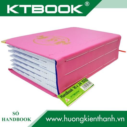 SỔ GHI CHÉP BÌA DA KTBOOK HANDBOOK CAO CẤP 1500 trang size 16 x 24 cm ruột giấy in caro (Cắt góc + May gáy)