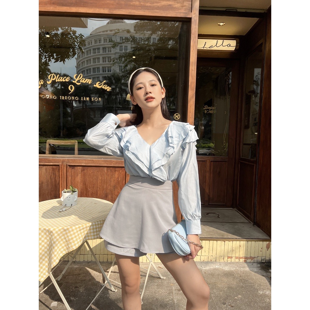 YU CHERRY | Áo Ruffle Heart YA414