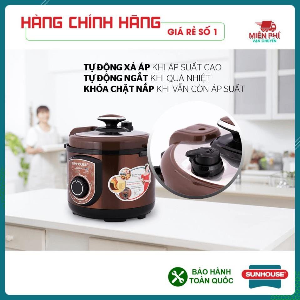 Nồi áp suất điện đa năng SUNHOUSE 5lit SHD1550, Nồi áp suất điện Sunhouse SHD1552 - Hàng chính hãng