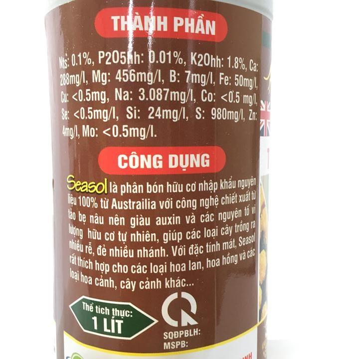 Phân bón chiết xuất từ tảo biển SEASOL chai 1 lít, tốt rễ nhanh, đẻ nhánh khoẻ