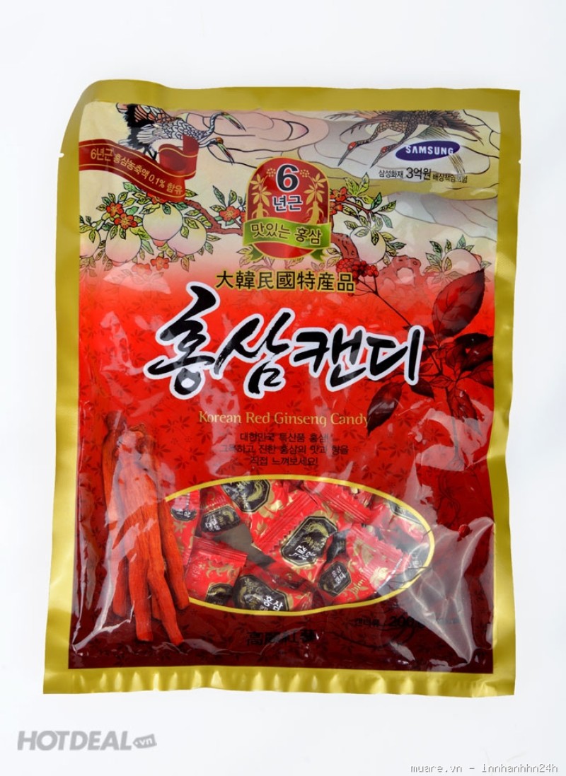 Combo 3 gói Kẹo hồng sâm Hàn Quốc 200g