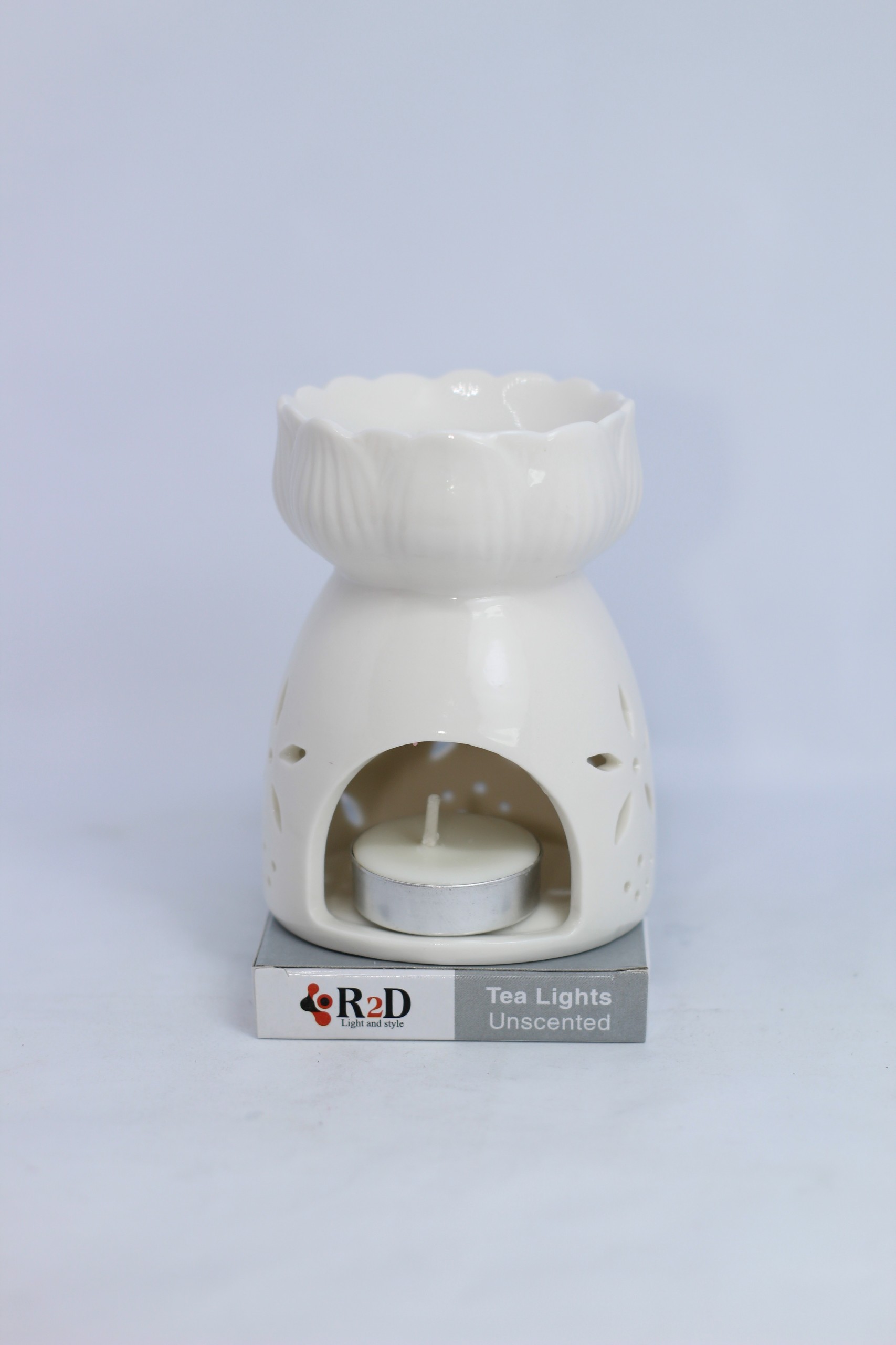 Nến không khói màu trắng tealight 10 viên dùng cho lò xông tinh dầu chính hãng R2D
