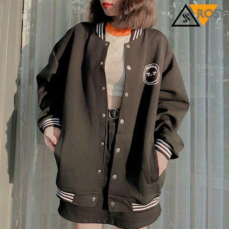 Áo khoác bomber nỉ unisex khóa zip oversize form rộng chất nỉ bông dày dặn nam nữ đều phù hợp, Áo khoác nỉ bomber phù hợp nam nữ giá rẻ có ảnh thật, áo Bomber Unisex Form Rộng