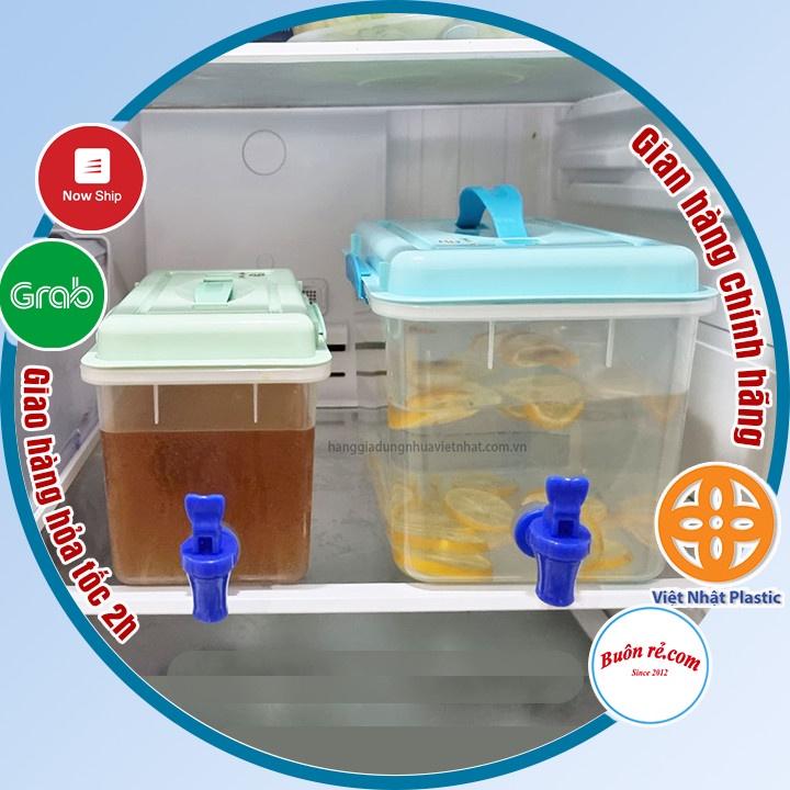 Bình đựng nước có vòi 2.5l, 5l  Việt Nhật, Bình đựng nước trà, nước trái cây để trong tủ lạnh tiện lợi -br01376
