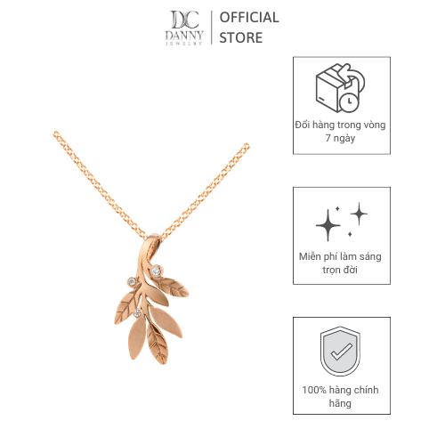 Mặt dây Lá Nguyệt quế- Bạc 925 xi Rhodium/ Vàng - MD012- Danny Jewelry