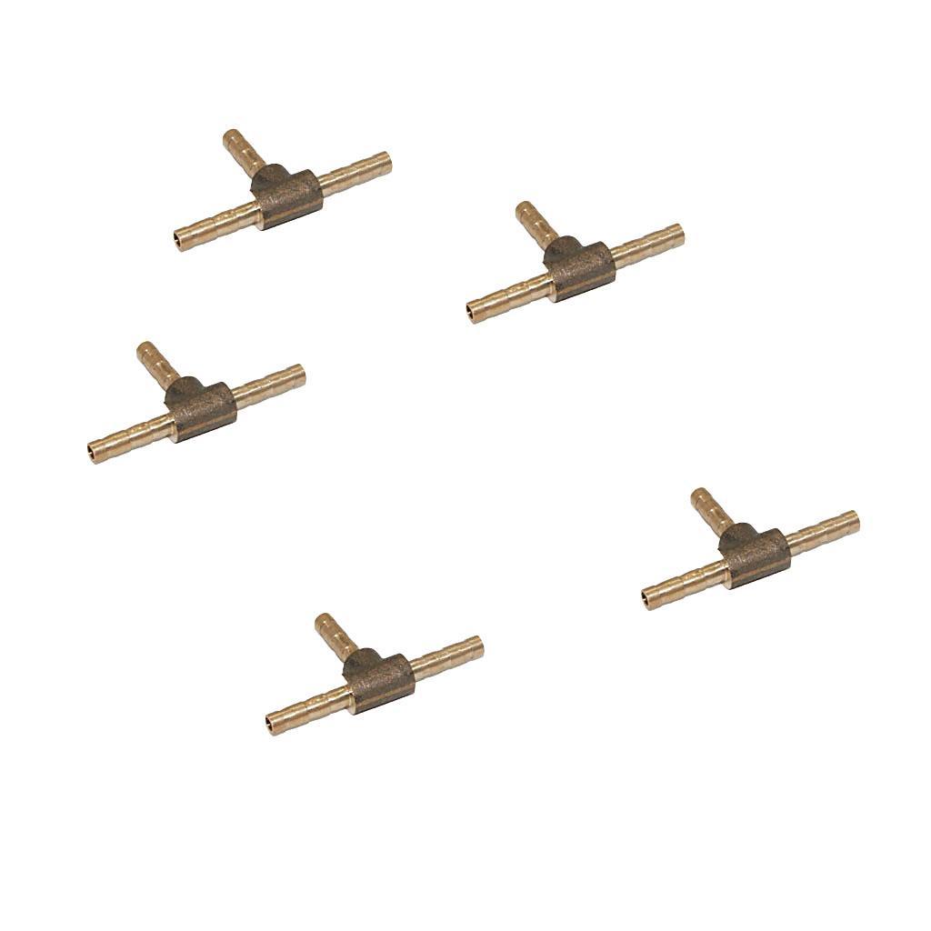 10pcs Brass Hose Barbed Adaptor Tee 3 Ways Pipe Fittings Connector Joint