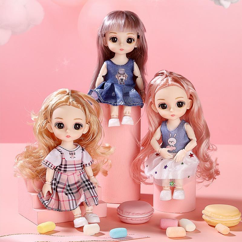 Đồ chơi búp bê 23 khớp xinh xắn cao 17cm dễ dàng cử động, đồ chơi dễ thương cho bé gái