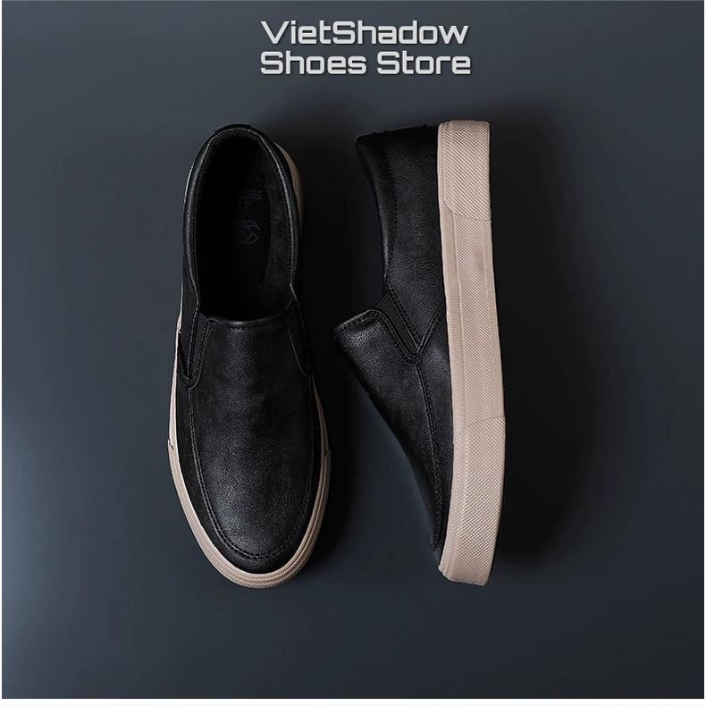 Giày lười nam slip on thương hiệu Shanbu - Chất liệu da PU, đế cao su 4 màu tuyệt đẹp - Mã SP 21879M/21318