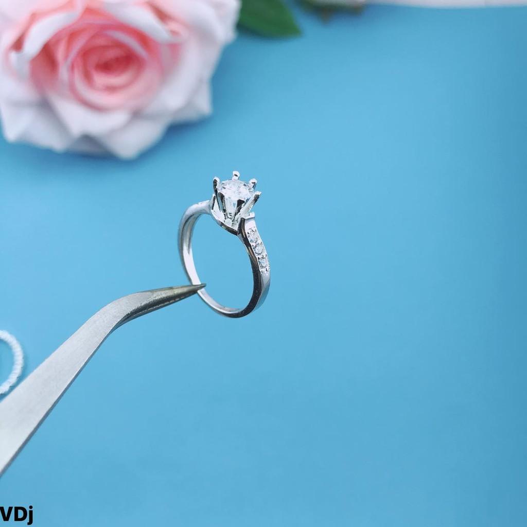 Nhẫn bạc nữ mặt đá cao cấp chất liệu bằng bạc MS0803