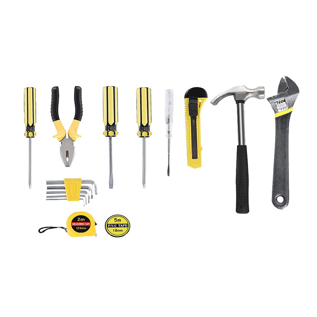 15-Piece Tool Set - General Household Hand Tool Kit with Plastic Toolbox Storage Case