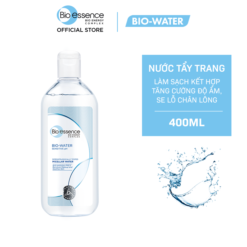 Nước tẩy trang Bio essence Micellar Water Sensitive PH cho da nhạy cảm chai 400ml