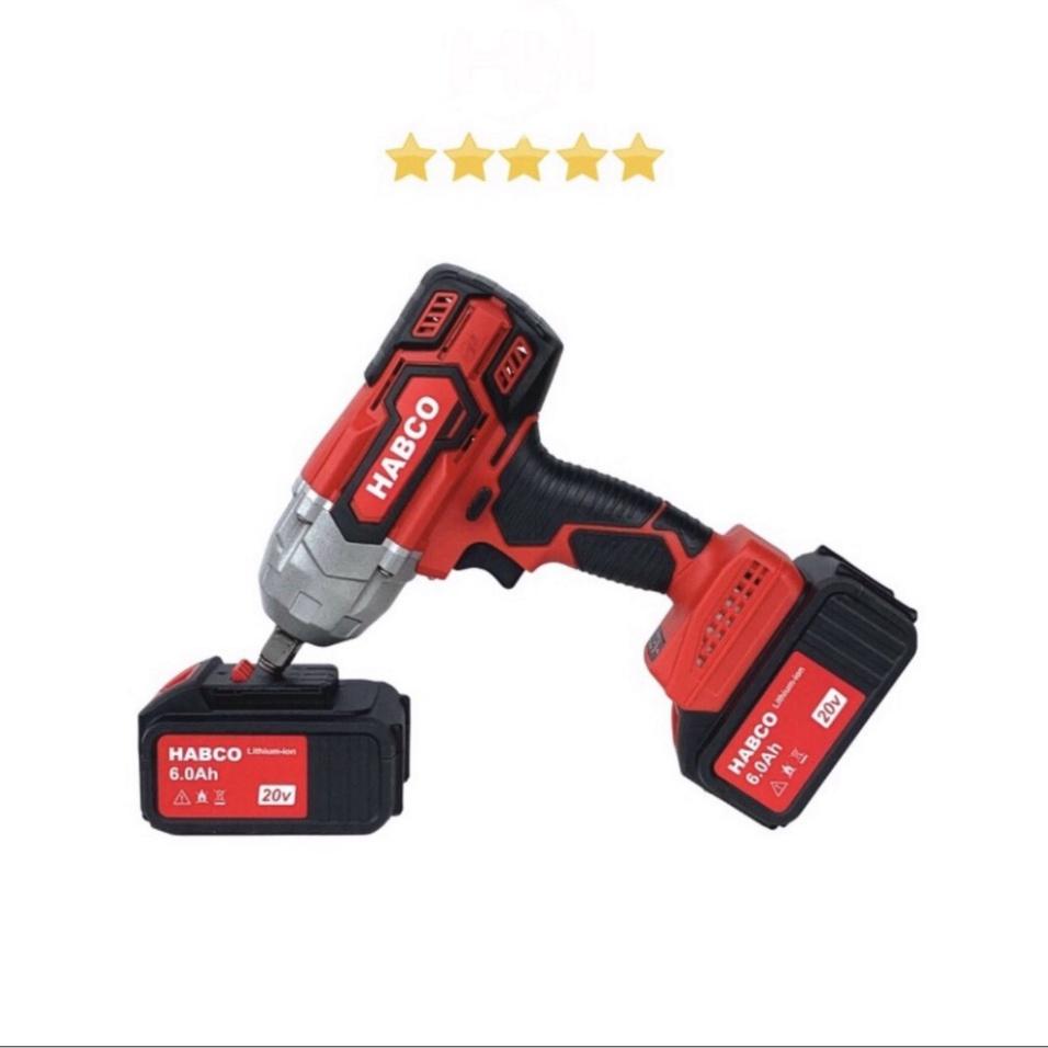 Máy Siết Bulong HABCO Lực siết khủng 880NM, dung lượng pin khủng 15cell ,máy khoan pin 3 chức năng khoan bắn vít siết ốc