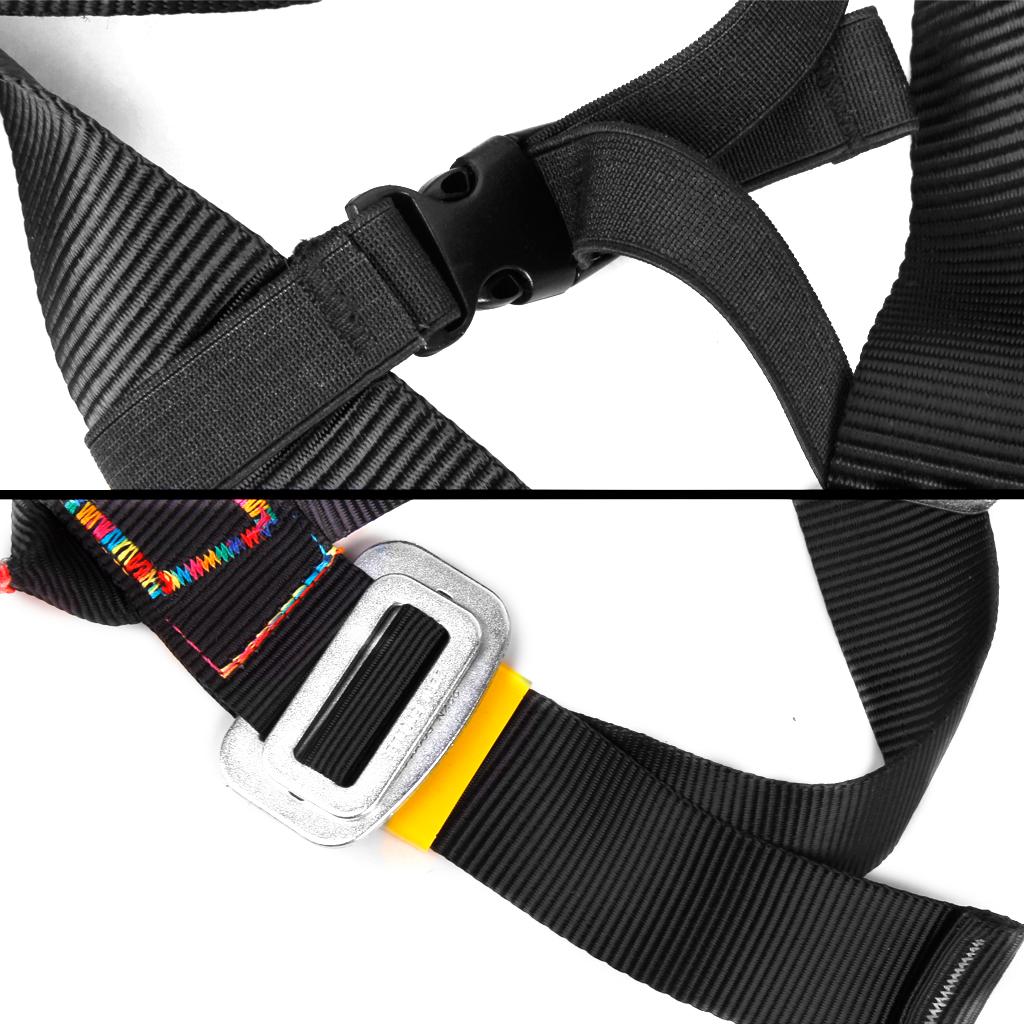 Half Body Outdoor Rappelling Climbing Harness Seat Safety Sitting Bust Belt Black