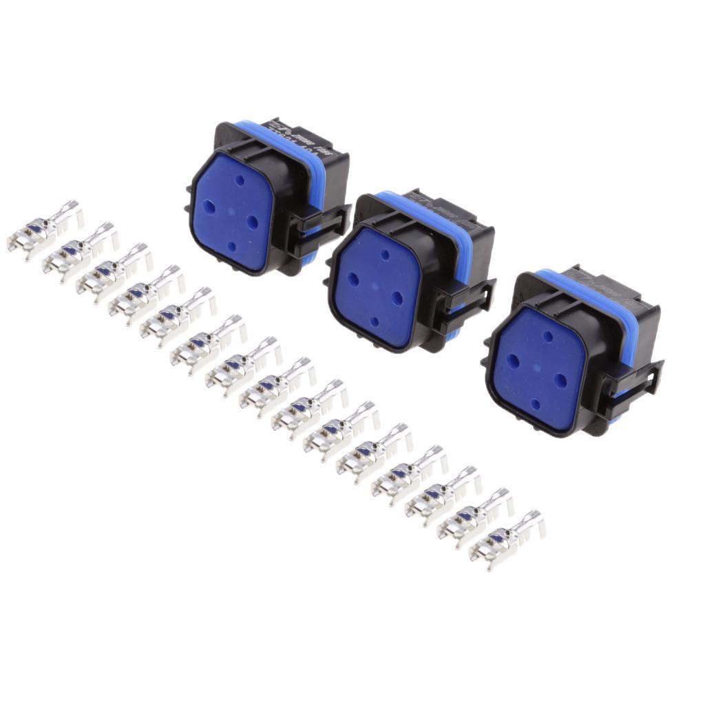 3 Pieces Automotive 40A 5 Pin Relay Socket Connector Holder With Terminals