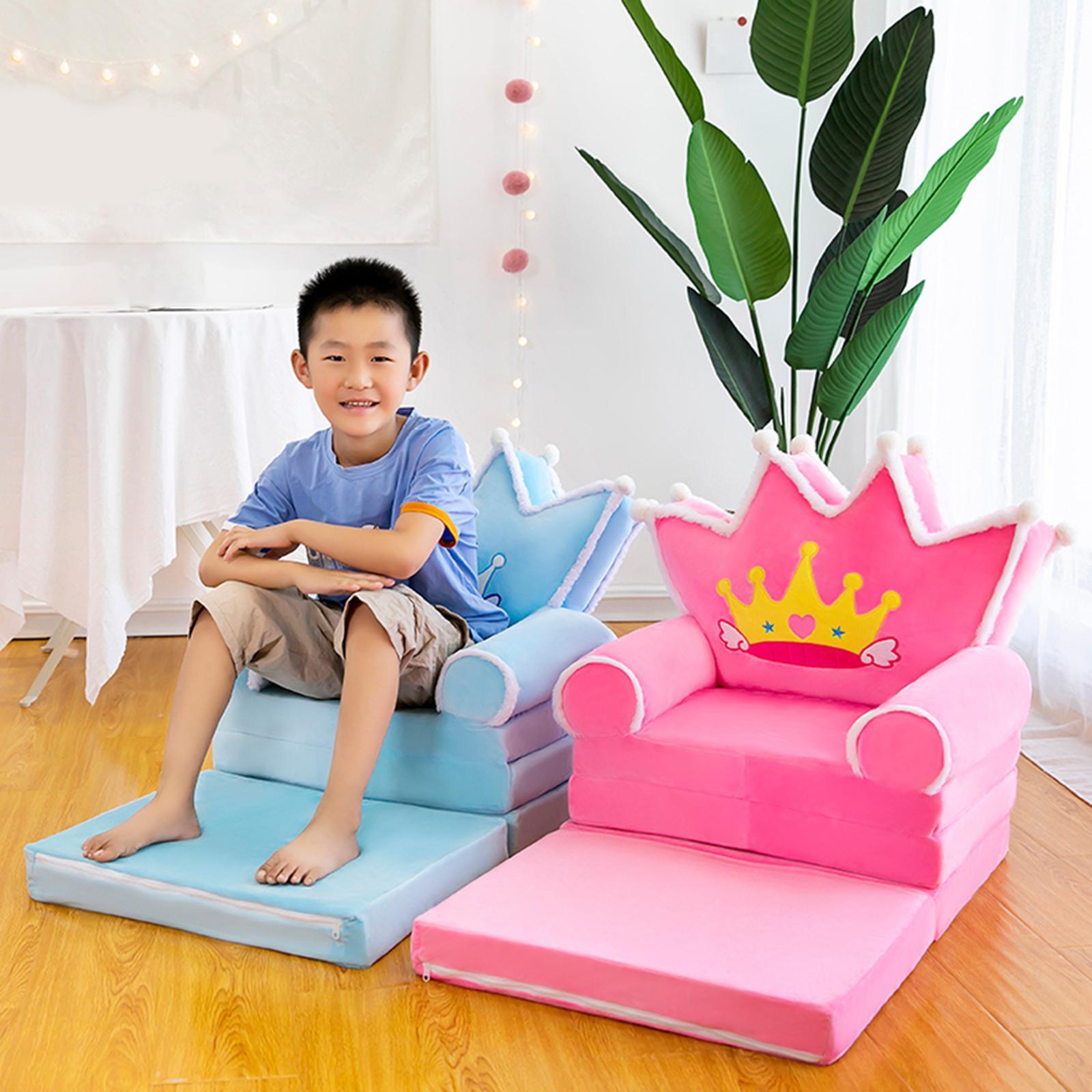 Plush Children Couch Backrest Armchair Slipcover Cartoon Foldable Kids Sofa Cover