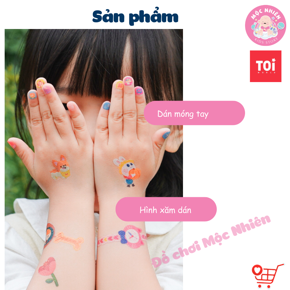 Đồ chơi Dán Móng Tay và Hình Xăm Nail Stickers and Tatoos Chính hãng TOI - Dành cho bé từ 3 tuổi+