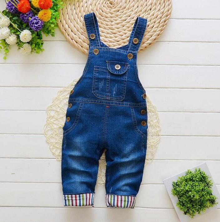 BibiCola Mùa Xuân Thu Bé Áo Liền Quần Jeans Quần Áo Sơ Sinh Trẻ Em Denim Áo Liền Quần Áo Liền Quần Cho Bé/Trẻ Sơ Sinh Bé Gái Yếm Quần