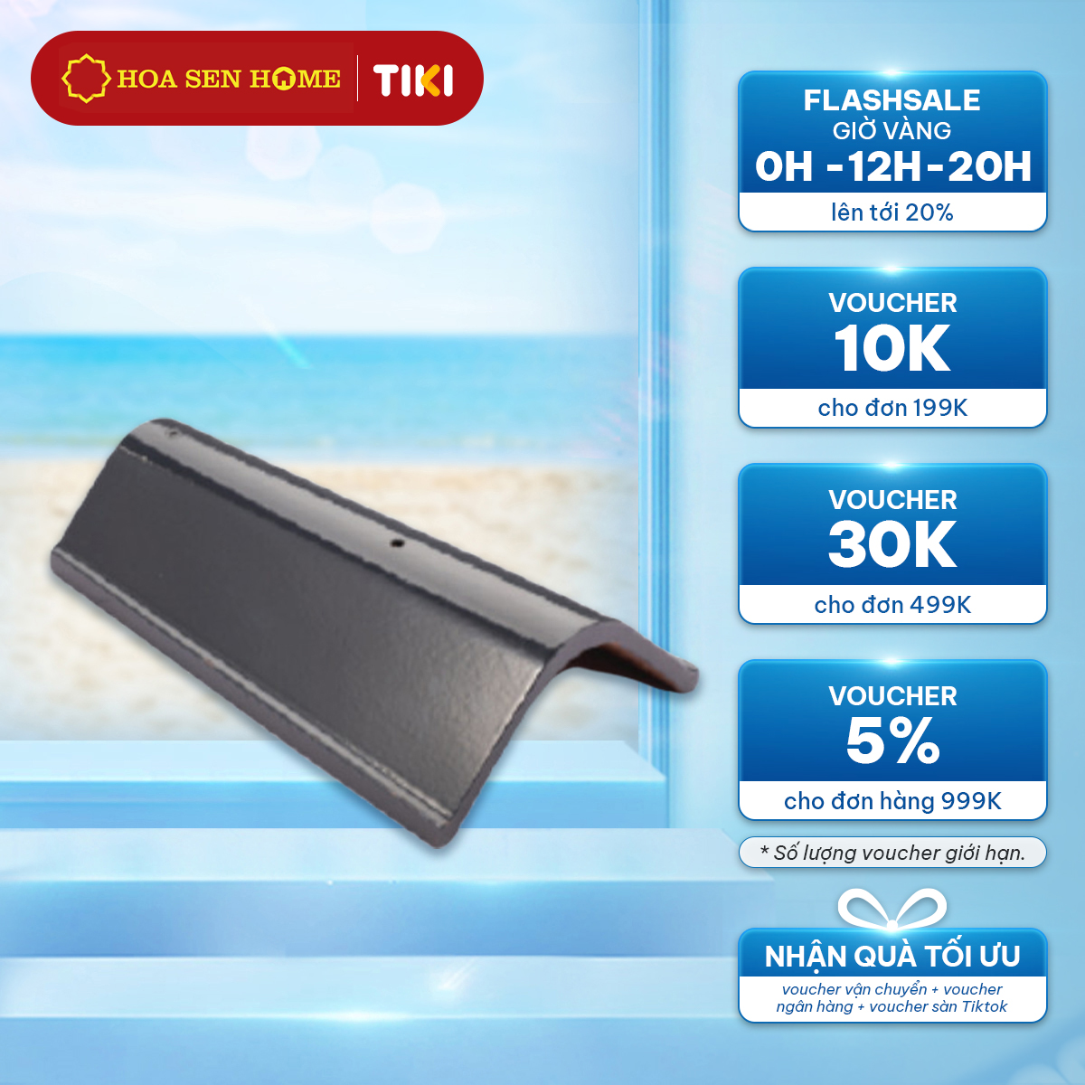 Ngói úp rìa tráng men cao cấp CASA PRO, chống thấm, chống rêu mốc - Hoa Sen Home - Hàng chính hãng