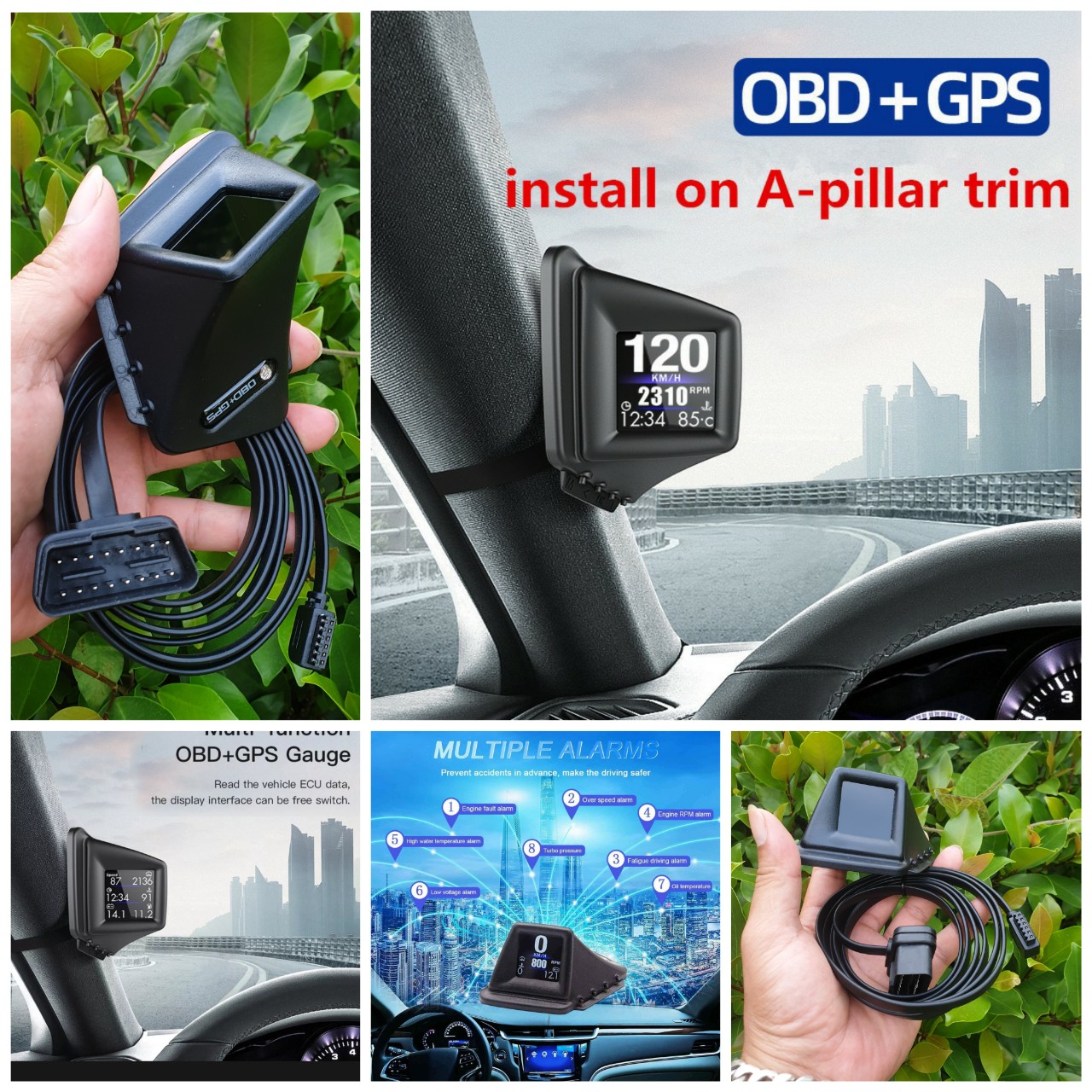 Thiết bị Hud hiển thị tốc độ OBD2 + GPS báo km xóa mã lỗi ô tô kiểm soát tổng thể xe bản đặc biệt loại tốt