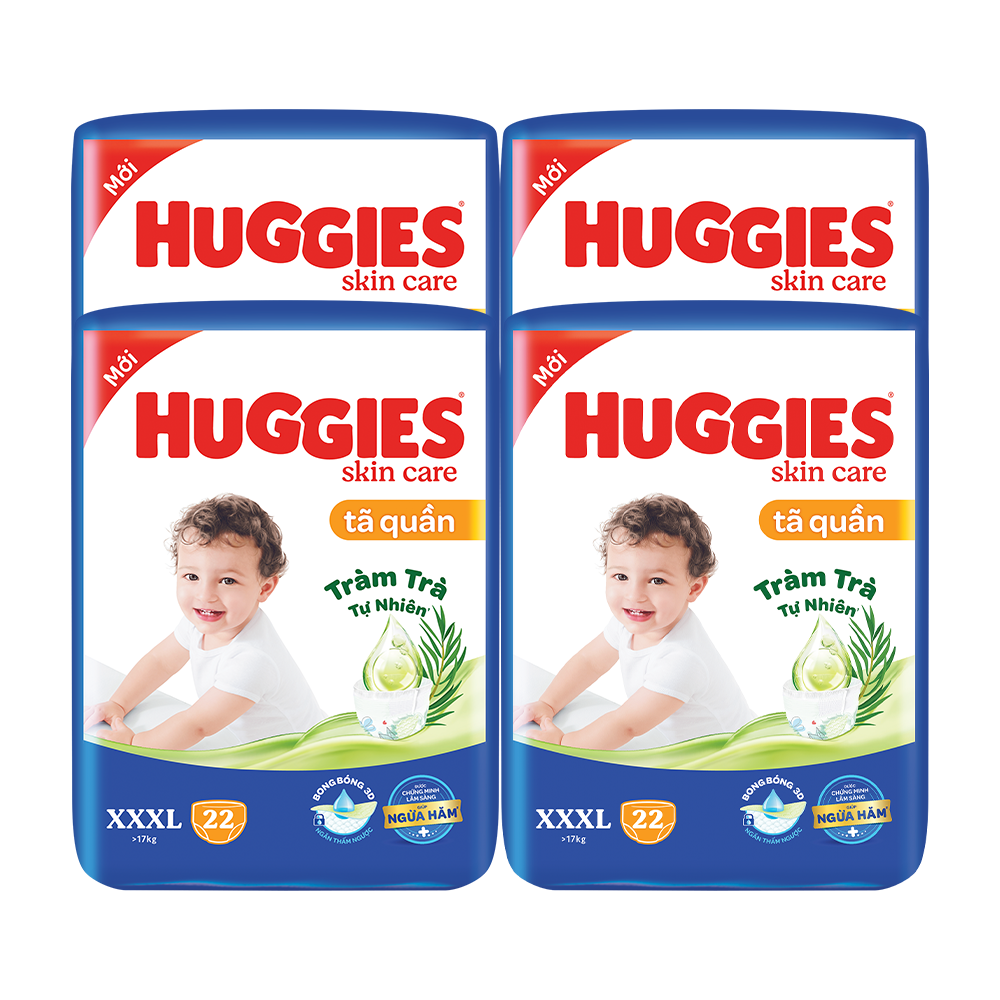 Combo 4 Tã/bỉm quần HUGGIES SKINCARE gói JUMBO size XXXL22