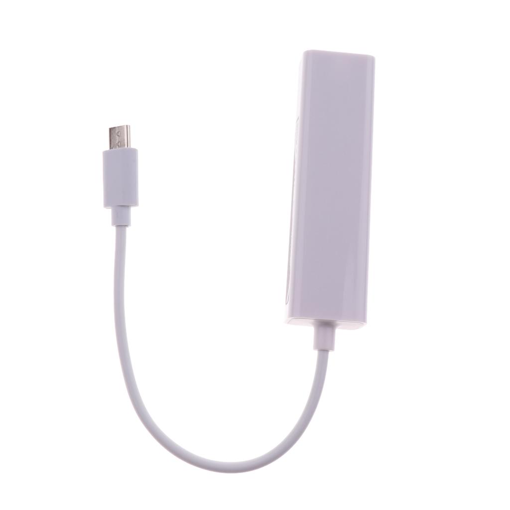 Type-c USB-C to 3Port USB Hub Fast Ethernet Lan Networking Adapter for PC
